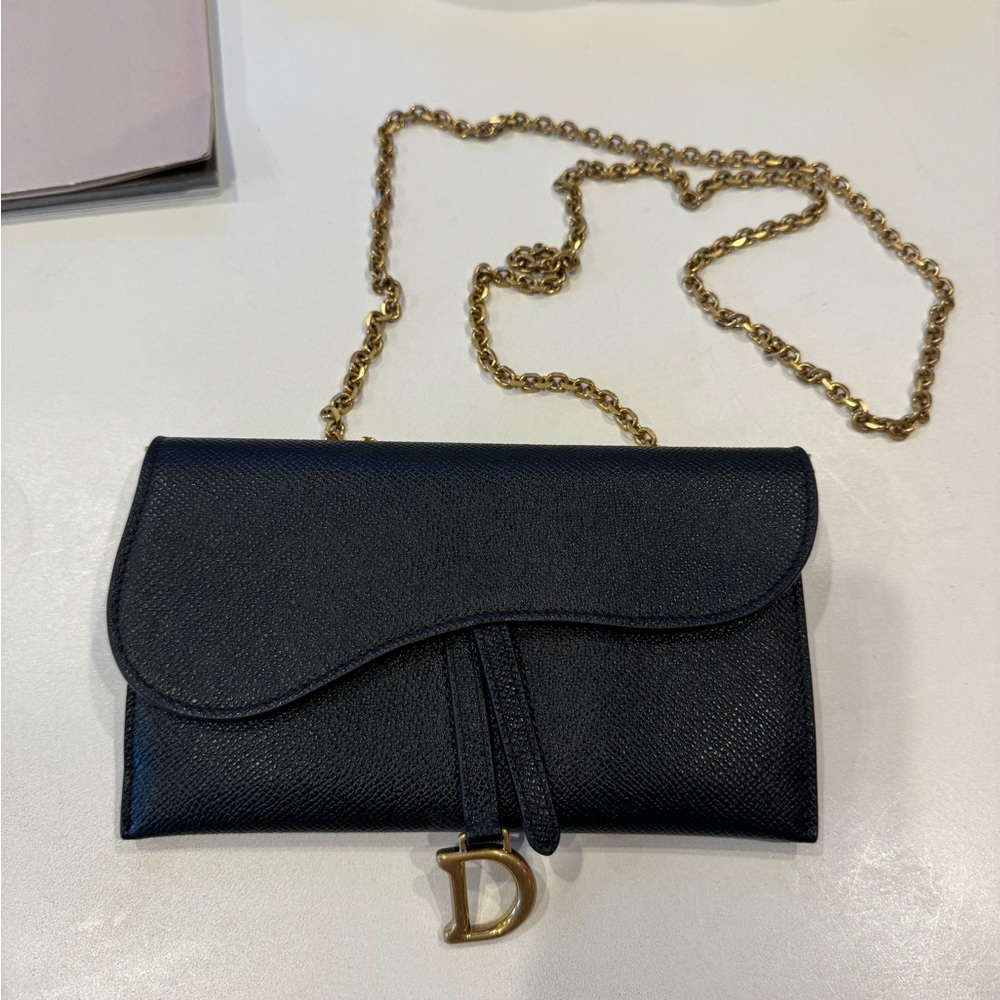 Dior Long Saddle Wallet with Chain